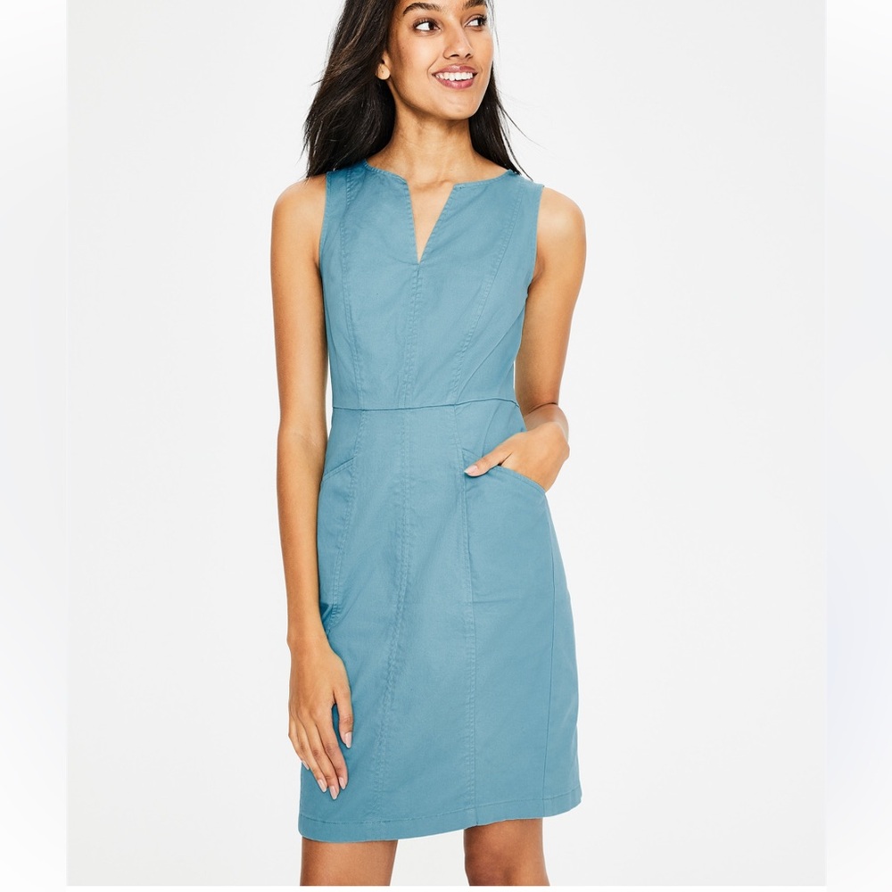 Boden Women's Quilted Teal Mini Dress